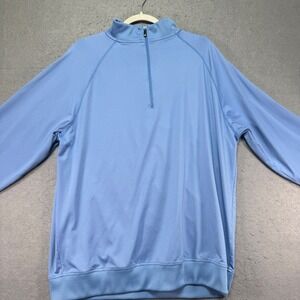 FootJoy FJ Mens Light Blue Quarter Zip Pullover Golf Shirt Top L Raglan Sleeve